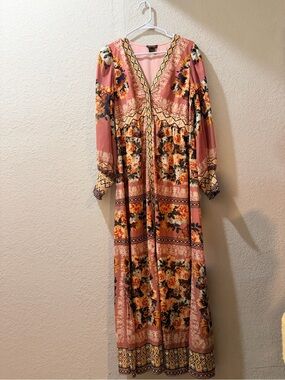 Anthropologie Vineet Bahl Embroidered Long-Sleeve Dress - Small